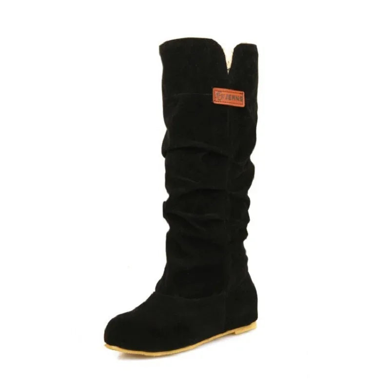 Women's Mid-Tube Snow Boots, Plus Size Women's Shoes with Hollow Cotton Yarn Hook, Frosted Lace, New.