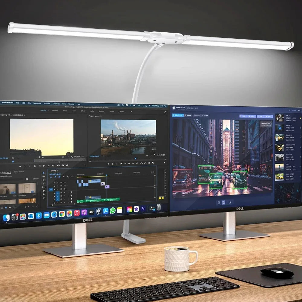 Single-Head LED Clip-On Desk Lamp, Dimmable Computer Table Lamps, Monitor Architect Light, Table Lamp for Office Reading Lights