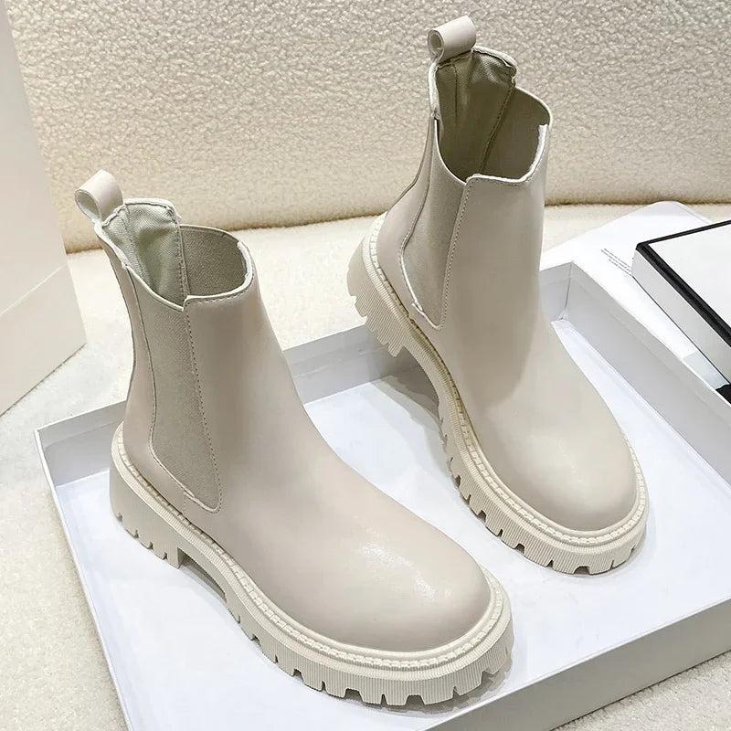 Women's Chelsea Boots, New Thick-Soled Winter Shoes, Autumn Fashion Thick-Soled Short Boots