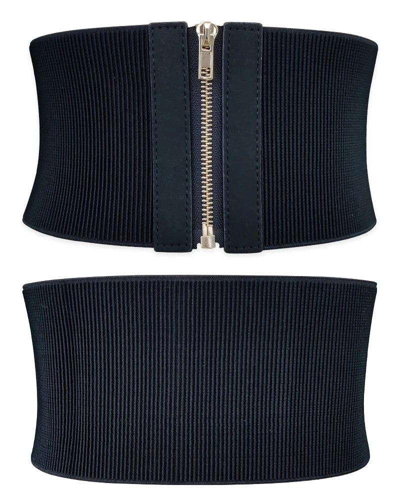 Fashion Designer Wide Elastic Belts for Women High Quality Female Dress Black Corset Belt Stretch Cinchers