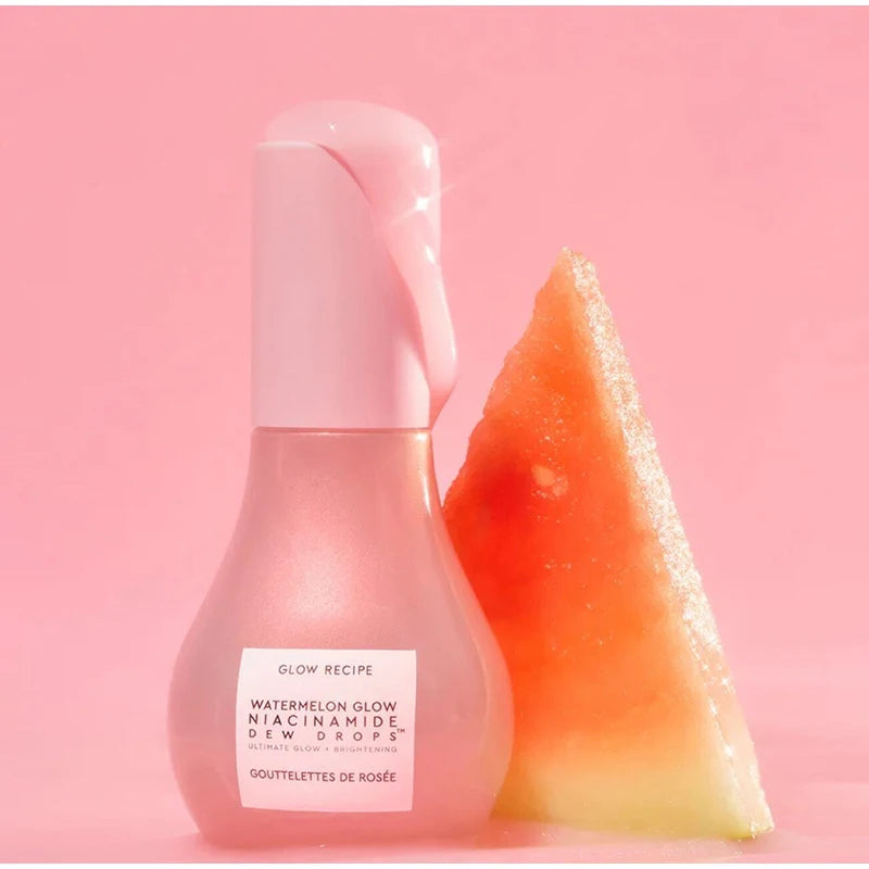 40ML Watermelon Niacinamide Glow Essence Bulb Design with Hyaluronic Acid Vitamin E Lightweight Moisturizing Face Makeup