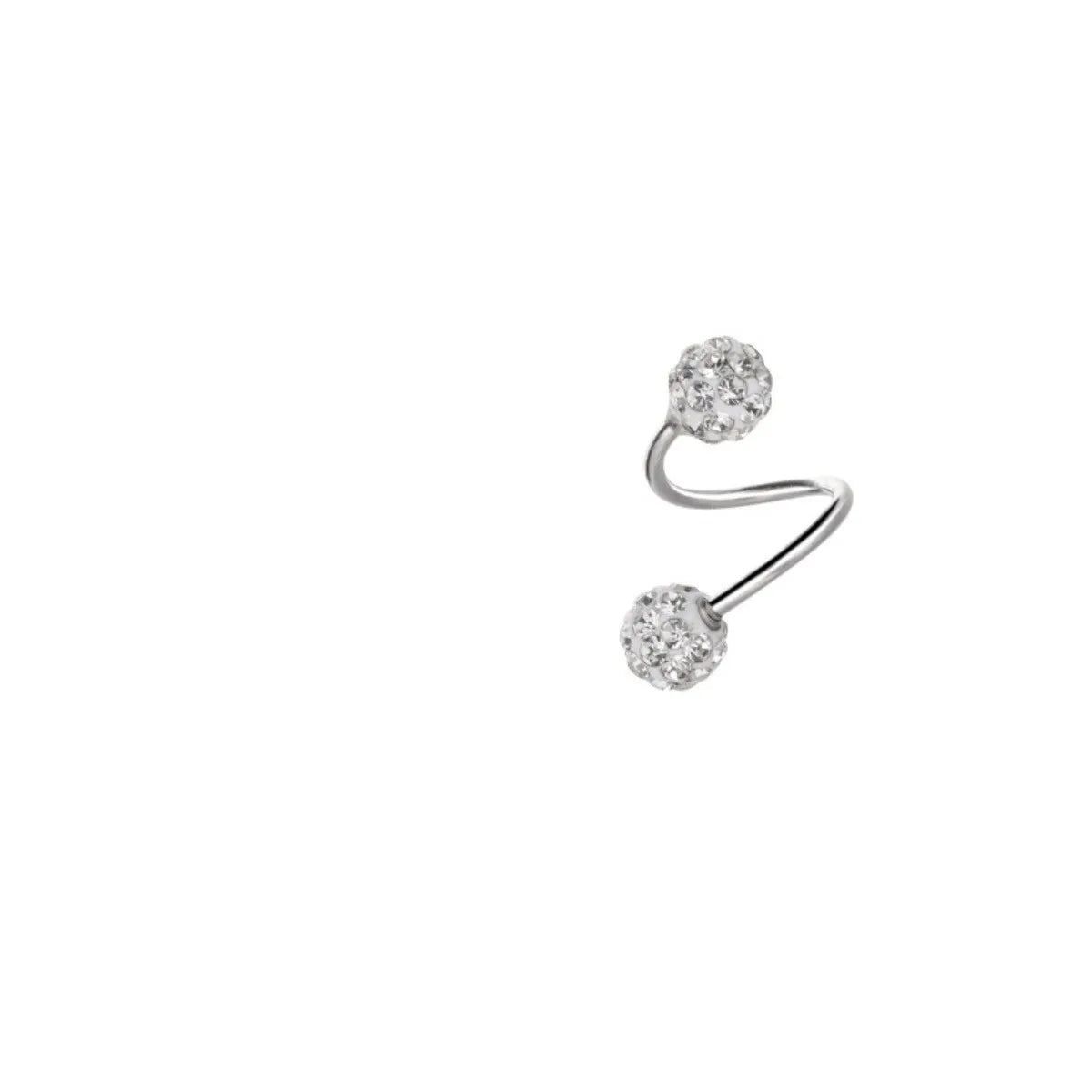 Pendientes esféricos de moda y lujosos para mujer, con aretes en forma de S estilo tornillo, adecuados para uso diario de mujeres