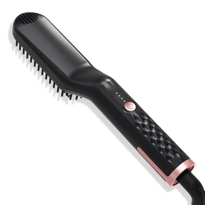 Cepillo eléctrico para alisar el cabello para hombres y mujeres, alisador de barba con calefacción inteligente, peine de hierro de cerámica, herramienta de peinado