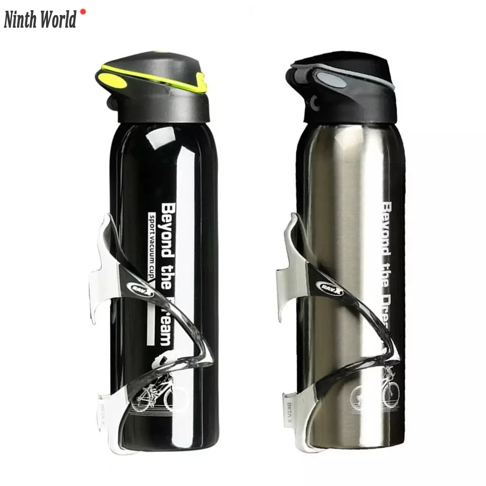Botella de agua para bicicleta, hervidor para bicicleta de montaña, termo para ciclismo, taza de agua para mantener el calor, botella deportiva de 500ml, aleación de aluminio de 0,5l