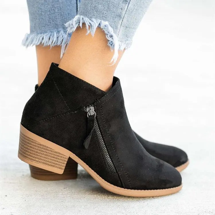Botines De Mujer 2026, Botas Chelsea De gamuza De otoño, Botas De plataforma a la moda para Mujer, botines De tacón con cremallera lateral, Botas De Mujer
