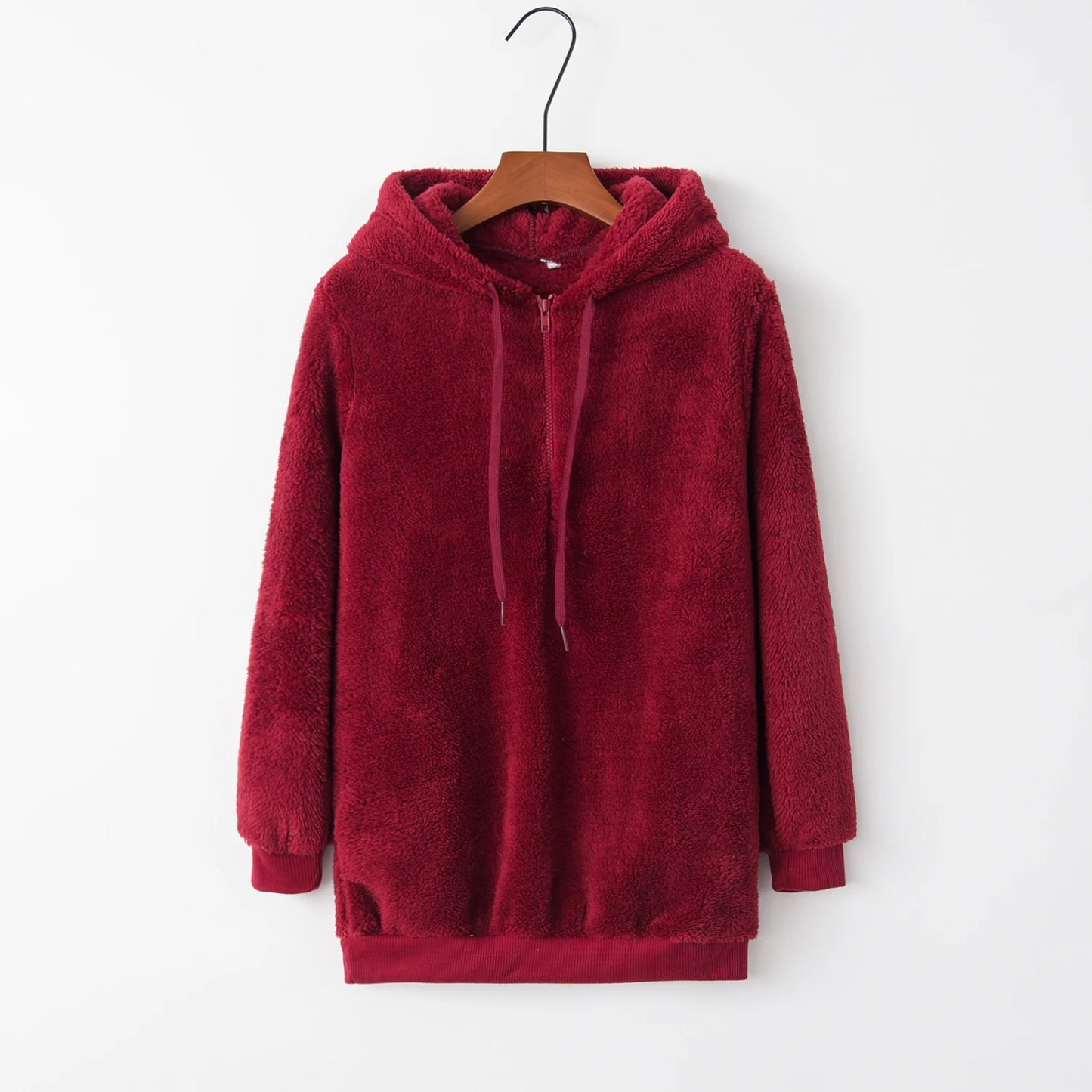 Women's Long Sleeve Hooded Sweatshirt, Monochromatic Coat, Fashion Trend