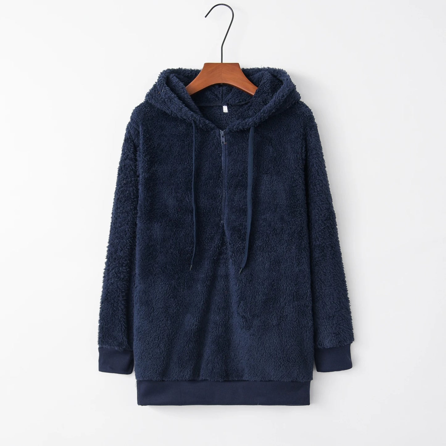 Women's Long Sleeve Hooded Sweatshirt, Monochromatic Coat, Fashion Trend