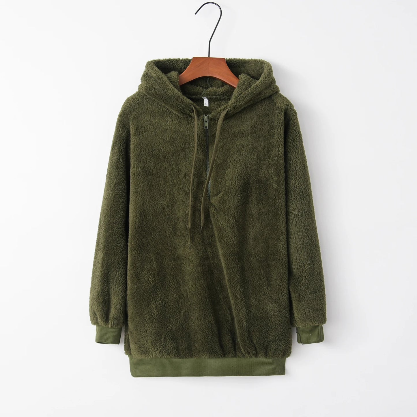 Women's Long Sleeve Hooded Sweatshirt, Monochromatic Coat, Fashion Trend