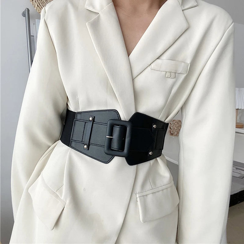 Cinturón de corsé elástico ancho para mujer, traje de vestir, fajas elásticas, cinturones de talla grande para mujer, cintura grande de alta calidad, blanco