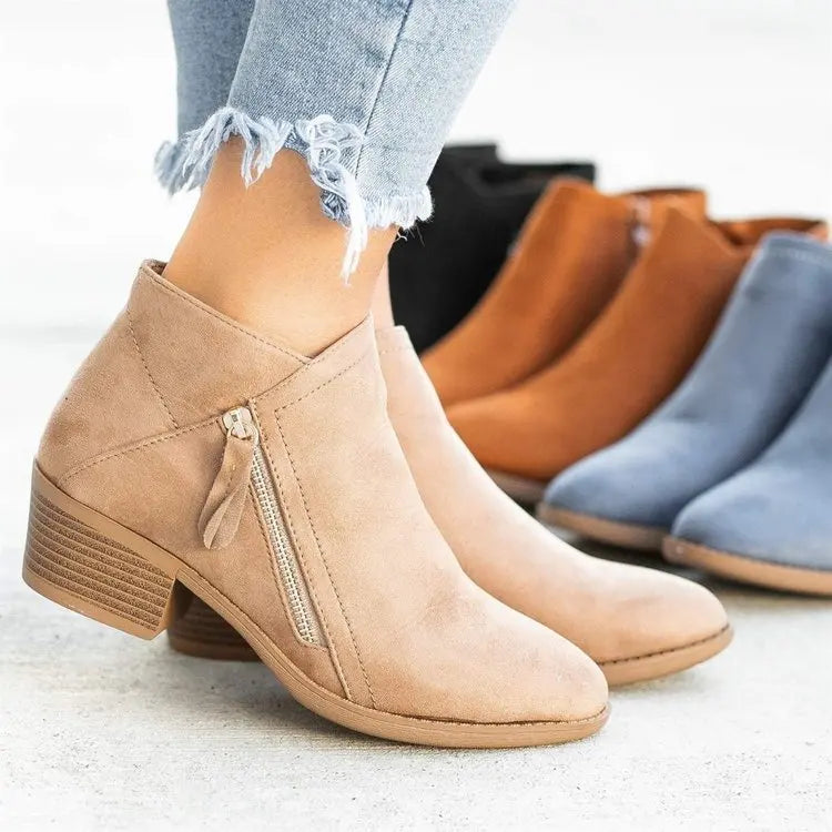 Botines De Mujer 2026, Botas Chelsea De gamuza De otoño, Botas De plataforma a la moda para Mujer, botines De tacón con cremallera lateral, Botas De Mujer