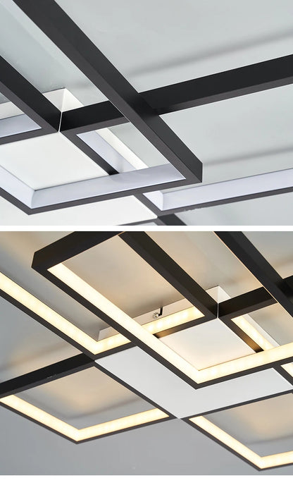 Luces Led de techo modernas para sala de estar, dormitorio, lustre, decoración del hogar, luz de techo regulable, accesorios de lámpara de techo negro/dorado