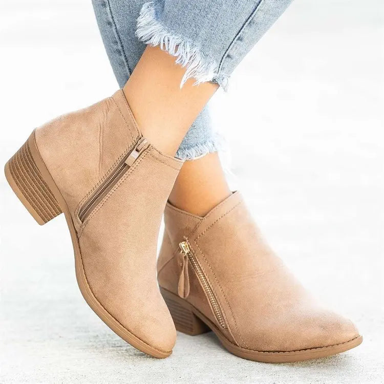 Botines De Mujer 2026, Botas Chelsea De gamuza De otoño, Botas De plataforma a la moda para Mujer, botines De tacón con cremallera lateral, Botas De Mujer
