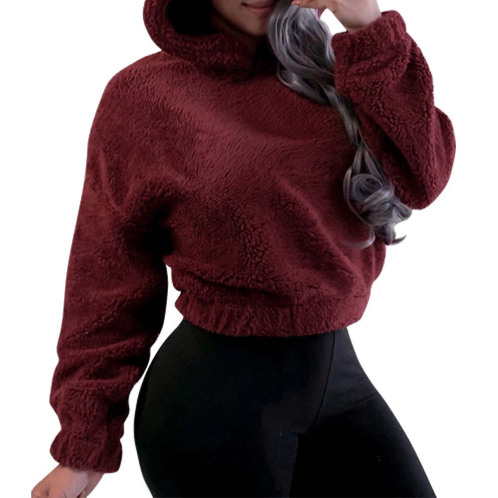 Moda coreana de invierno con orejas de oso, Sudadera con capucha holgada y esponjosa, sudadera cálida, Top de manga larga, jersey liso, ropa para mujer