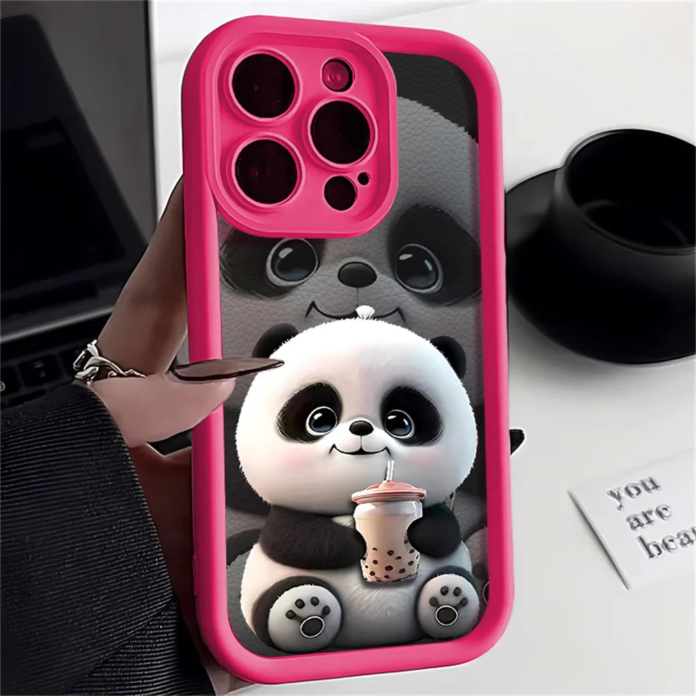 Soft TPU Panda Case for iPhone 15 Pro Max, Cases for iPhone 16 17 Air 13 14 11 12 16E 7 8 Plus SE 17promax 16promax