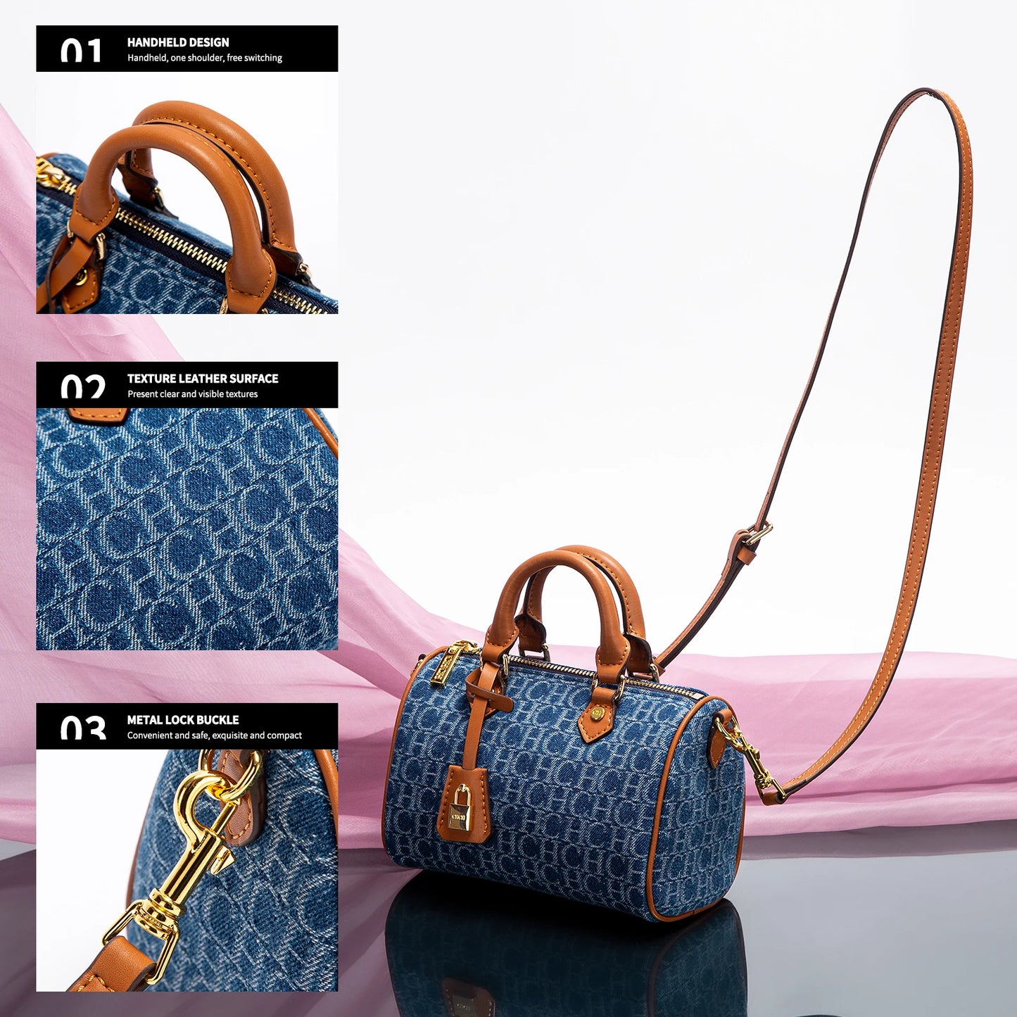 Women's Shoulder Bag, New Cowboy Spliced Pillow Bag, Women's Casual Party Handbag