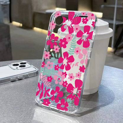 Funda de teléfono transparente con flores para iPhone 17 16 Pro Max, Funda transparente para iPhone 11 15 12 13 14 Pro Max 17 Air 17pro 17 Max