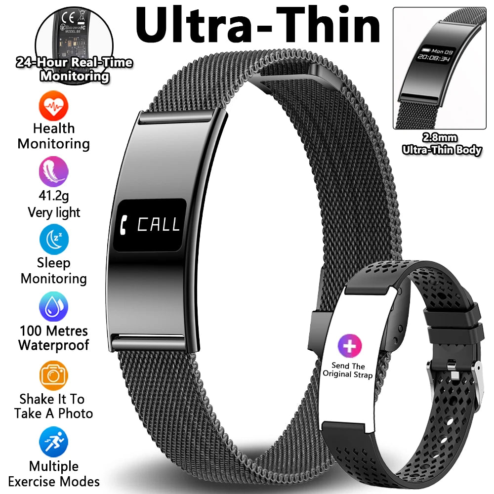 Pulsera inteligente para hombres y mujeres, Monitor de ritmo cardíaco durante el sueño, banda inteligente de salud, rastreador de actividad/deporte resistente al agua, reloj inteligente para Android iOS