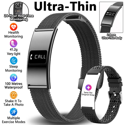 Pulsera inteligente para hombres y mujeres, Monitor de ritmo cardíaco durante el sueño, banda inteligente de salud, rastreador de actividad/deporte resistente al agua, reloj inteligente para Android iOS