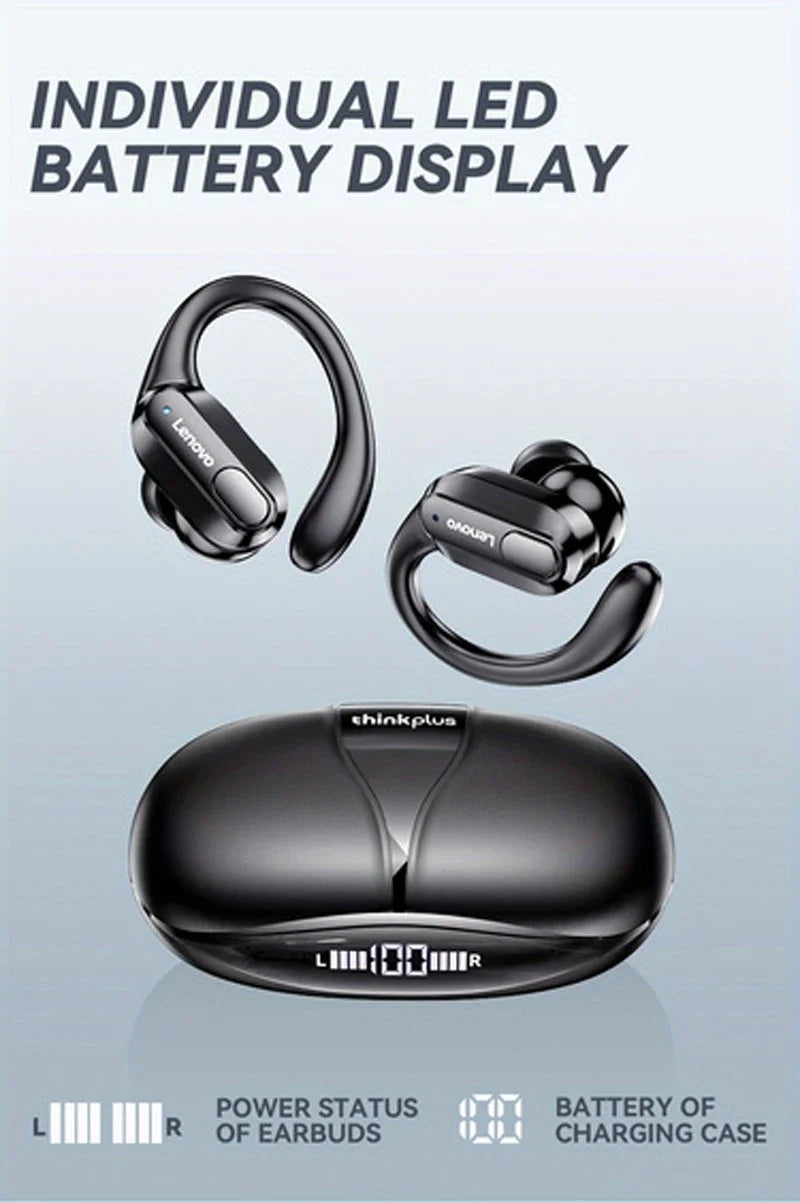 XT80 Wireless Bluetooth 5.3 Earbuds True Wireless Headphones with Mic Button Control Noise Reduction Ear Hooks Waterproof Headphones