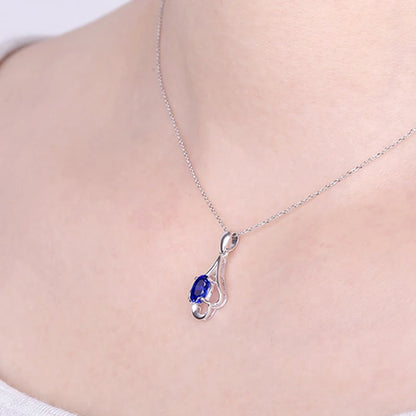 Collar Retro de plata 925, joyería con forma ovalada, colgante de piedras preciosas de rubí, accesorios para mujer, regalo de fiesta de promesa de compromiso de boda