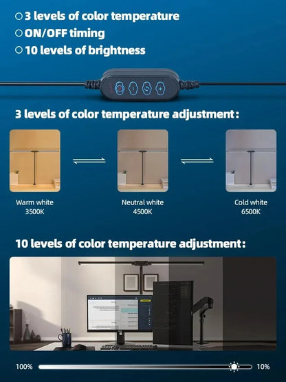 Lámpara de escritorio con Clip Led de un solo cabezal, lámparas de mesa de ordenador regulables, Monitor, luz de arquitecto, lámpara de mesa para luces de lectura de oficina