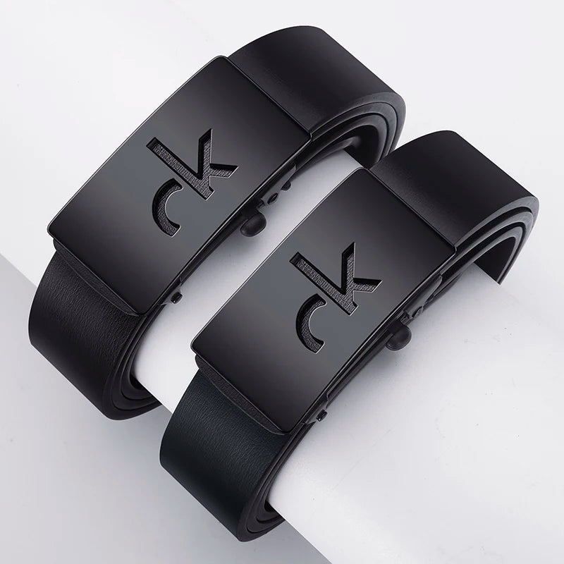 Men's Business Belt with Simple Retro Alloy Automatic Buckle, for Shorts, Belt Accessories, Fashion Casual Belt for Men and Women