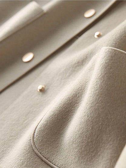 Abrigos de lana cortos lisos clásicos para mujer Otoño Invierno ropa cálida para mujer abotonada abrigo femenino trajes nuevos en prendas de vestir exteriores
