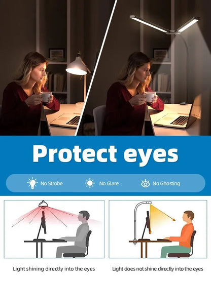 Lámpara de escritorio con Clip Led de un solo cabezal, lámparas de mesa de ordenador regulables, Monitor, luz de arquitecto, lámpara de mesa para luces de lectura de oficina