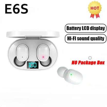 E6S TWS Bluetooth Wireless Headphones Bluetooth Earphones Wireless Earbuds Noise Cancelling Headphones with Microphone