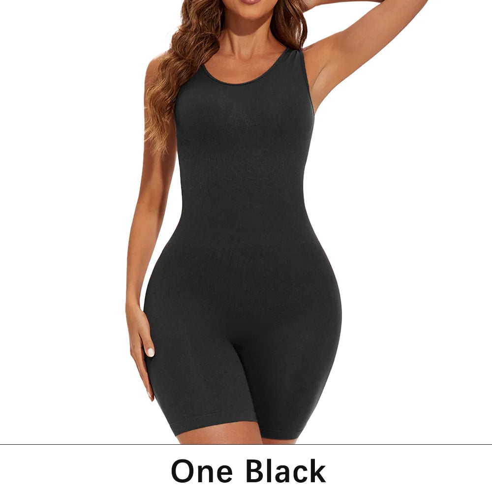 POKARLA Sexy Full Coverage Bodysuits, Thigh Shaper, Wide Shoulder Strap Shapewear Bodysuit, Seamless Girdle, Slimming.