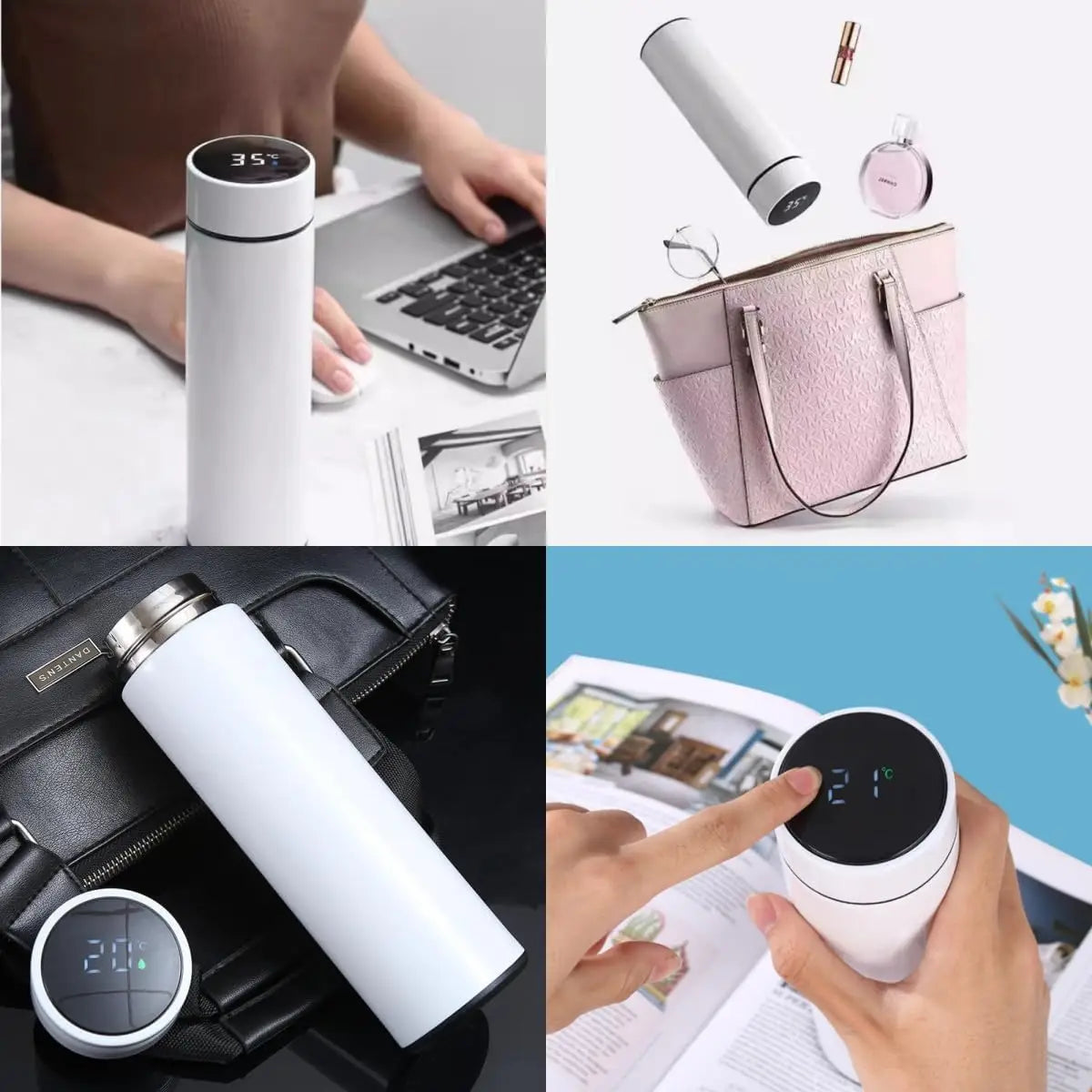 Taza Termo con pantalla de temperatura de 500ML, botella Termo dividida de acero inoxidable, taza aislada al vacío para exteriores, regalo del Día del Padre