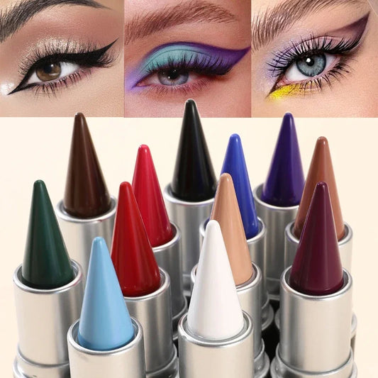 Waterproof Eyeliner Cream, 12 Colors, Long-lasting, Easy-to-wear Gel Eyeliner, Black, Blue, Matte, Quick-dry Eyeliner Pencil, Makeup Cosmetics