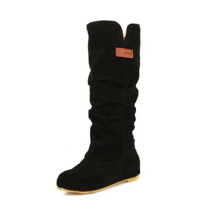 Botas de nieve de tubo medio para mujer, zapatos de mujer de talla grande con gancho de hilo de algodón hueco, encaje esmerilado, novedad.