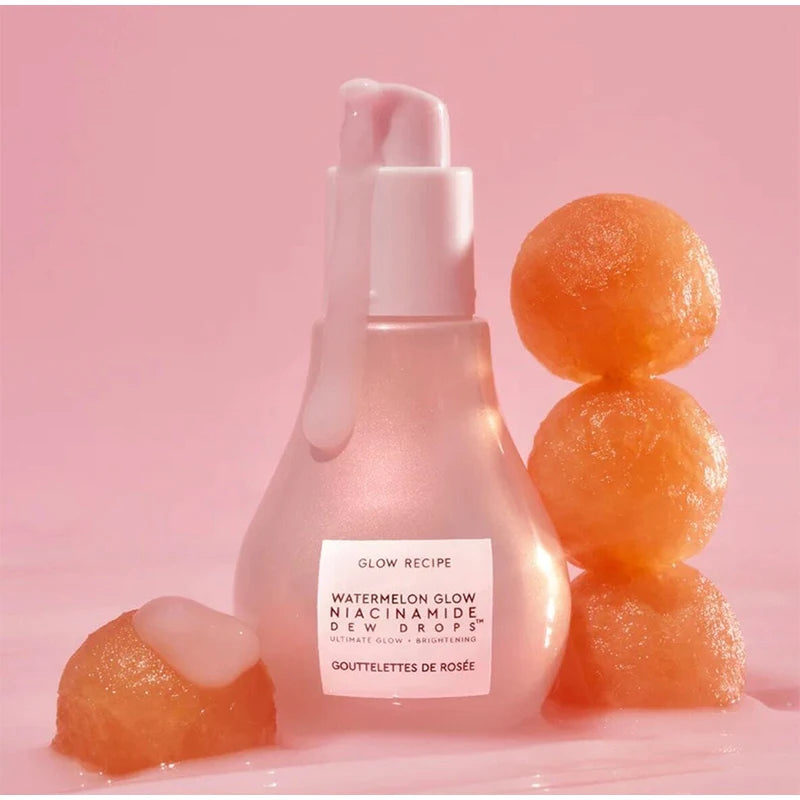 40ML sandía niacinamida brillo esencia bombilla diseño con ácido hialurónico vitamina E maquillaje facial hidratante ligero