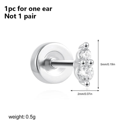 Pendientes de acero inoxidable con forma de estrella, Luna y sol para mujer, uso diario Simple, Piercing para cartílago, joyería Punk Unisex Rock, 1 ud.