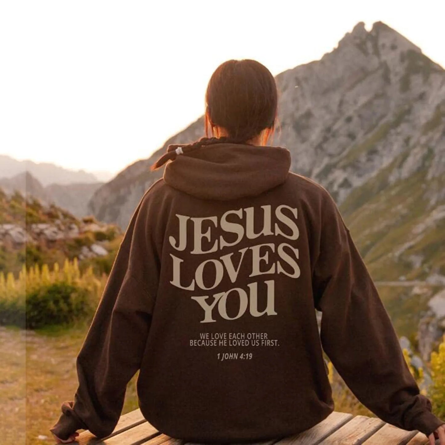 Sudadera con capucha con estampado de Jesús Loves You para mujer, suéter con capucha Vintage de Hip Hop, Tops de moda, Top estético