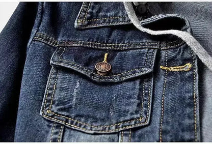 Chaqueta corta vaquera recortada para mujer primavera otoño estilo coreano nueva chaqueta con capucha de manga larga delgada suaviza tu silueta