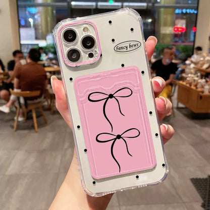Funda de teléfono con soporte para tarjetas suaves para iPhone 13, 11, 16e, 15, 12, 14, 17, 16 Pro Max, 7 Plus, XR SE, funda transparente con flores estéticas