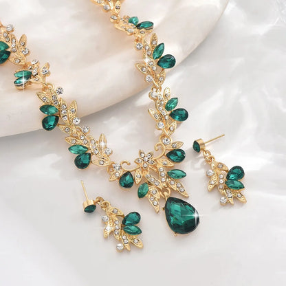 3 Pcs New Fashion Necklace Sets for Women Water Drop Necklace Choker Pendant Jewelry Set for Prom Birthday Wedding Bridal
