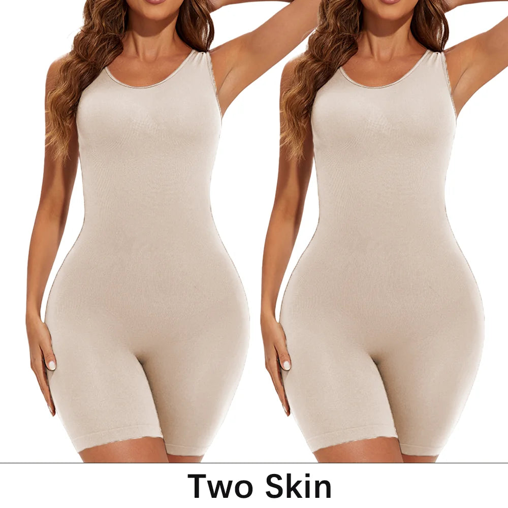 POKARLA Sexy Full Coverage Bodysuits, Thigh Shaper, Wide Shoulder Strap Shapewear Bodysuit, Seamless Girdle, Slimming.