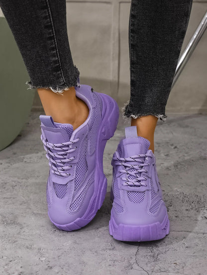 Zapatos De plataforma De verano para Mujer, Zapatos deportivos informales, versátiles, De fondo suave, transpirables, para correr, Zapatos De Mujer