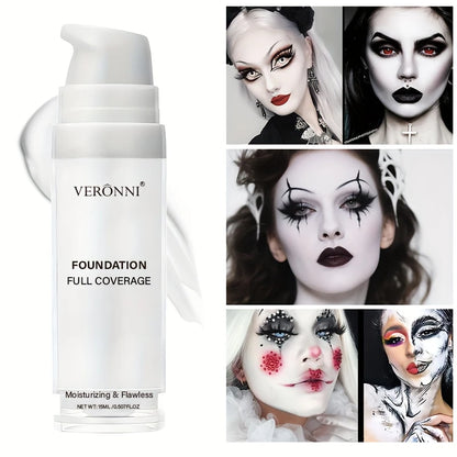 Base líquida blanca pura para maquillaje de escenario COS, corrector de larga duración, ajustador de base blanca pura mezclable, aclara y ilumina