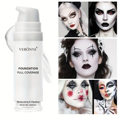 Base líquida blanca pura para maquillaje de escenario COS, corrector de larga duración, ajustador de base blanca pura mezclable, aclara y ilumina