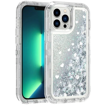 Luxury Dynamic Glitter Quicksand Case for iPhone 17 16 15 14 13 Pro Max X XSMAX XR SE 6 7 8 Plus, Heavy Shockproof Phone Cover