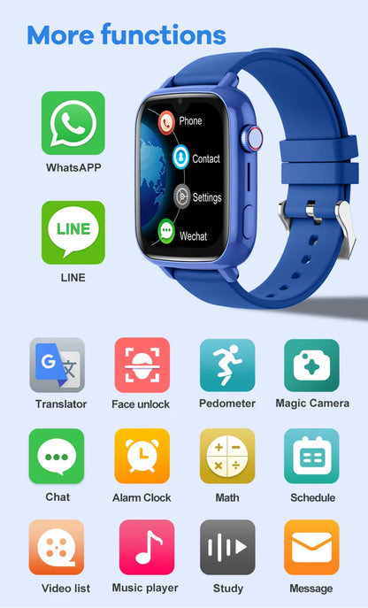 4G Smart Watch for Girls and Boys, GPS, WIFI, Video Call, SOS App, Download, Kids Smart Watch, Camera Monitor, Tracker, Location, Phone Watch