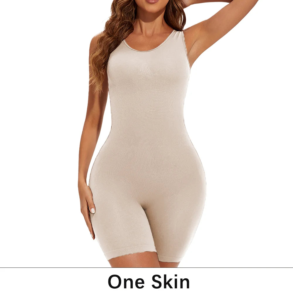 POKARLA Sexy Full Coverage Bodysuits, Thigh Shaper, Wide Shoulder Strap Shapewear Bodysuit, Seamless Girdle, Slimming.