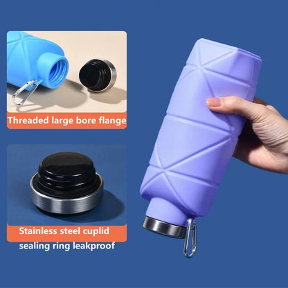 Botella de agua blanda de 700ML, cubo para correr, Gourde, botella de agua de silicona para correr, matraz blando YDSH05