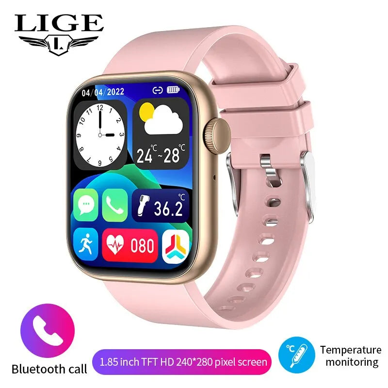 Reloj inteligente LIGE para Mujer, pantalla completamente táctil, llamada Bluetooth, relojes impermeables, rastreador deportivo de Fitness, Reloj inteligente para Mujer