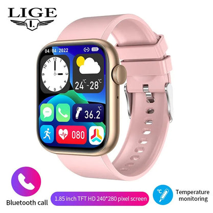 Reloj inteligente LIGE para Mujer, pantalla completamente táctil, llamada Bluetooth, relojes impermeables, rastreador deportivo de Fitness, Reloj inteligente para Mujer
