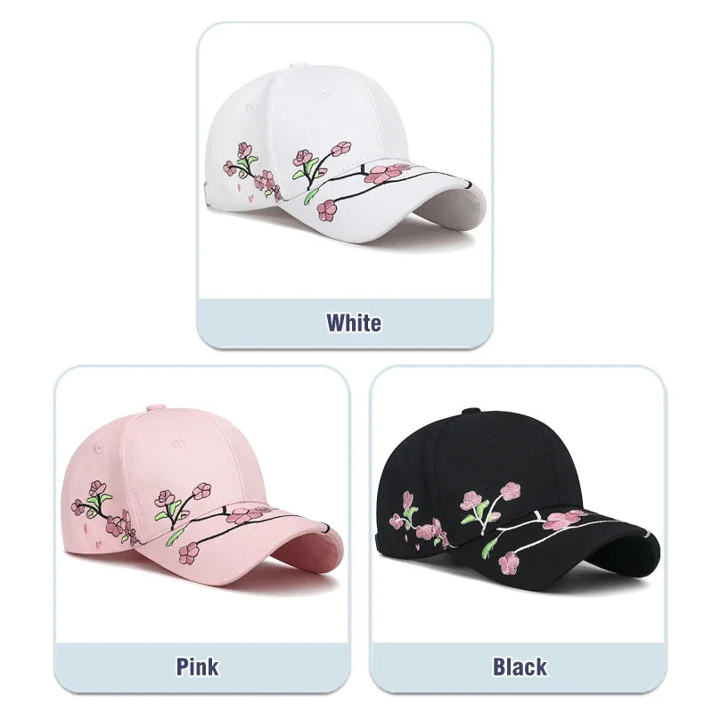 Nueva tendencia nacional gorra de pico de pato sombrero para el sol primavera y otoño bordado de flor de ciruelo estilo nacional gorra de béisbol de ala curva